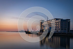 The coast in Malmo after sunset, blue hour