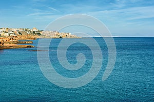 Coast of Mediterranean sea with bays and cliffs