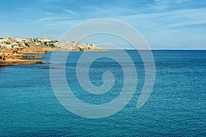 Coast of Mediterranean sea with bays and cliffs photo