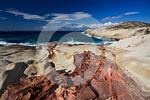 Coast of Milos island, Greece.