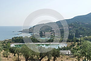 The coast on Mount Athos, Greece