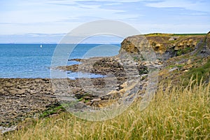 Coast near Cap Gris Nez on a calm day in summer