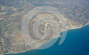 Coast of northern Cyprus from the air