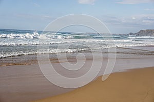 The coast of the ocean in Portugal