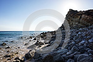 The coast of the ocean in Portugal