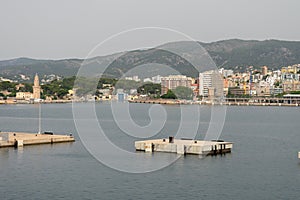 Coast of Palma de Mallorca and Bellver Castle. Palma de Mallorca. Balearics. Spain. July 12, 2021