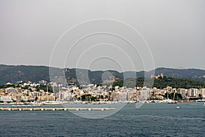 Coast of Palma de Mallorca and Bellver Castle. Palma de Mallorca. Balearics. Spain. July 12, 2021