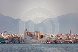 Coast of Palma de Mallorca and Bellver Castle. Palma de Mallorca. Balearics. Spain. July 12, 2021