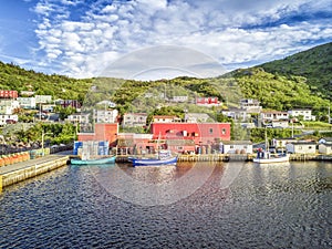 Coast in Petty Harbour at sunset, Newfoundland, Canada