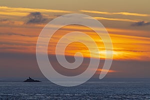 Coast with Phare de la Vieille near Pointe du Raz, Brittany, France