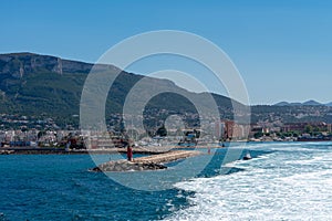 Coast in the Port of Denia. Alicante. Valencian Community. Spain. July 1, 2021