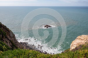 Coast of Portugal, Cape Cabo da Roca - the westernmost point of Europe. Picturesque rocks.