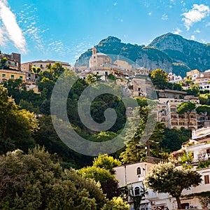 Coast of Positano, Beach town on Amalfi Coast, Italy