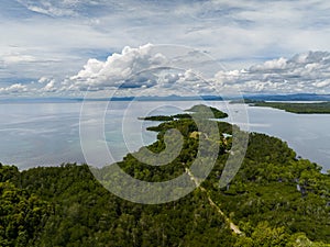 Tropical landscape of Borneo island. Malaysia.