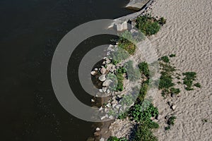 Coast and river and green plants