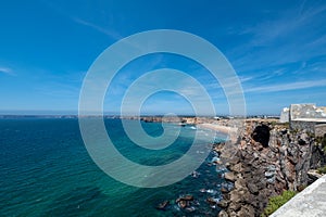 Coast of Sagres in the Algarve from the Sagres Fortress, Portgual