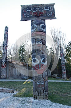 Coast Salish nation totem pole