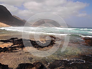 Coast of Sao Vicente, one of the islands in the Cape Verde archipelago