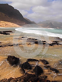 Coast of Sao Vicente, one of the islands in the Cape Verde archipelago
