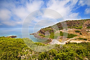 Coast of Sardinia, sea, sand and rocks