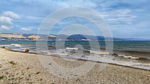 Coast of the sea, black sea storm