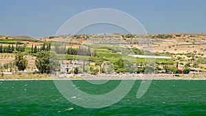 The coast of the Sea of Galilee, Israel