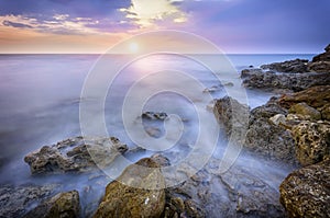 Coast with sharp stones