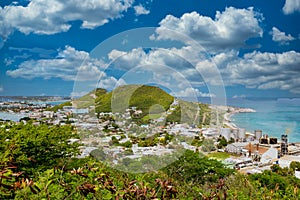 Coast of St Martin with Sugar Factory