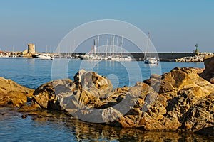 The coast of the Tyrrhenian Sea, Marciana Marina on Elba Island