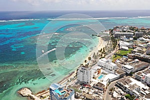 Coast view of caribbean island photo