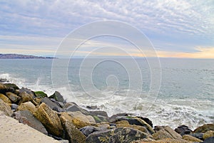 Coast of Vina del Mar Chile at sunset