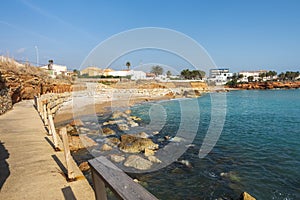 The coast in Vinaroz on a clear day, Costa Azahar photo