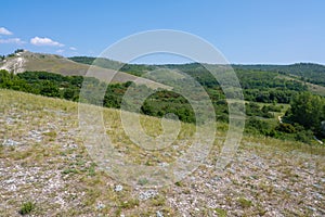 Coast of the Volga River near the town of Zhigulevsk. Zhiguli mountains. Samarskaya Luka