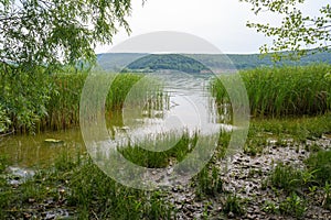 Coast of the Volga River near the town of Zhigulevsk. Zhiguli mountains. Samarskaya Luka