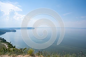 Coast of the Volga River near the town of Zhigulevsk. Zhiguli mountains. Samarskaya Luka.