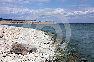 Coast at Volga river near Volgograd city, Russia