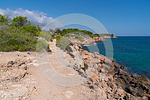 Coast walk l`Ametlla del Mar north of Nautic camping Costa Dorada Spain