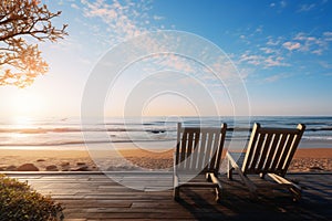 Coastal charm Sunset beach bench, a peaceful spot to unwind