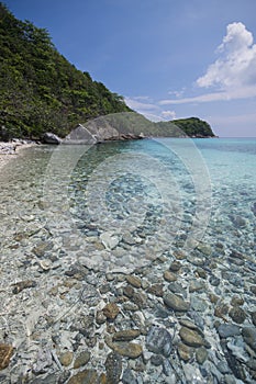 Coastal clear waters and rocky area