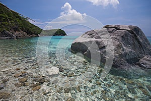 Coastal clear waters and rocky area