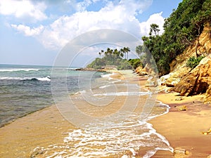 Coastal cliff sauvage beach   , Sri Lanka