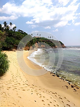 Coastal cliff Tropical beach  , Sri Lanka