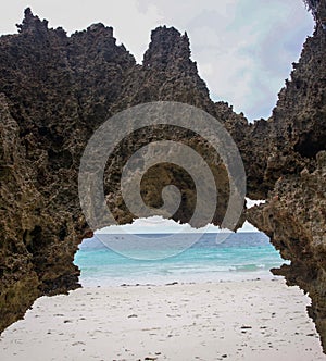 Coastal cliffs on Zanzibar island