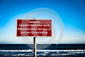 Coastal danger sign