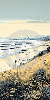Coastal Dunes: A Serene Print Inspired By David Bates
