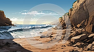 Coastal Erosion: A Manga-style Adventure In Stunning 8k Resolution photo