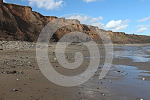 Coastal erosion south of Hornsea, Yorkshire, England