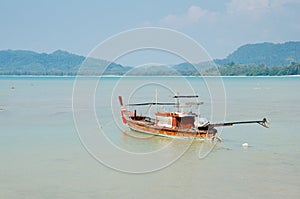 Coastal fishing boats at boat berthed.