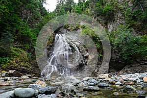 A coastal forest waterfall near Kitimat, British Columbia