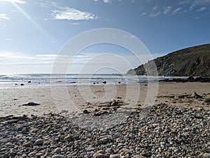 Coastal Horizon at Baie Des Trepasses with Cliffs and Waves